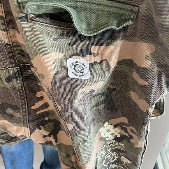 Mens 100% Authentic Hustle Gang Camo Cargo Pants sz42 - Picture 8 of 13